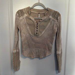 Free People Oakley Thermal Top Cream Small